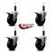 Service Caster 4'' Soft Rubber Swivel 1'' Expanding Stem Caster Set Total Lock Brake, 4PK SCC-EXTTL20S414-SRS-1-4 - alternate 4